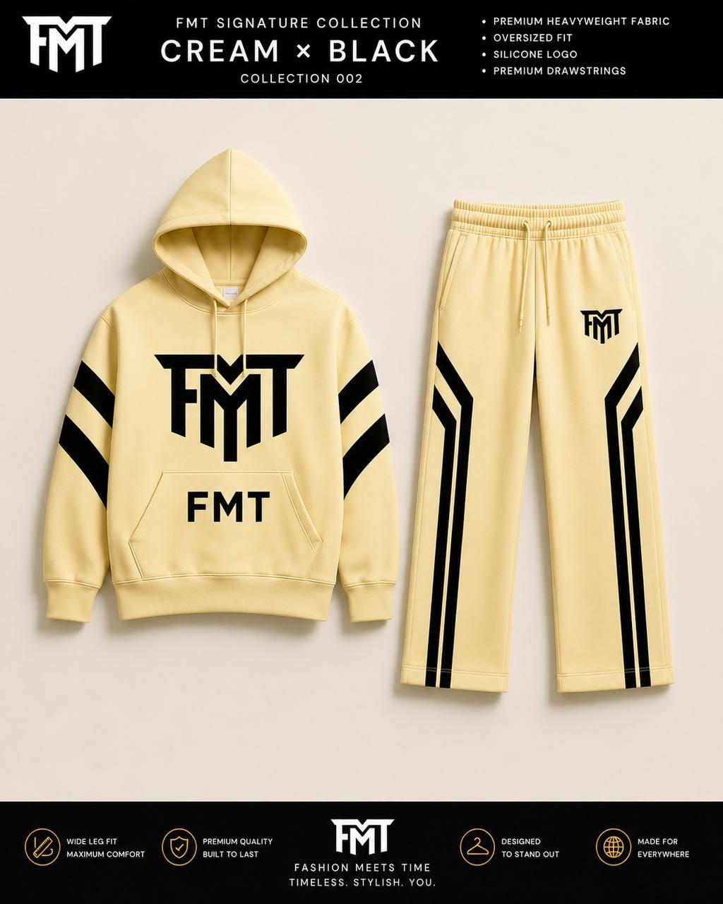 FMT Signature Cream × Black Tracksuit – Collection 001