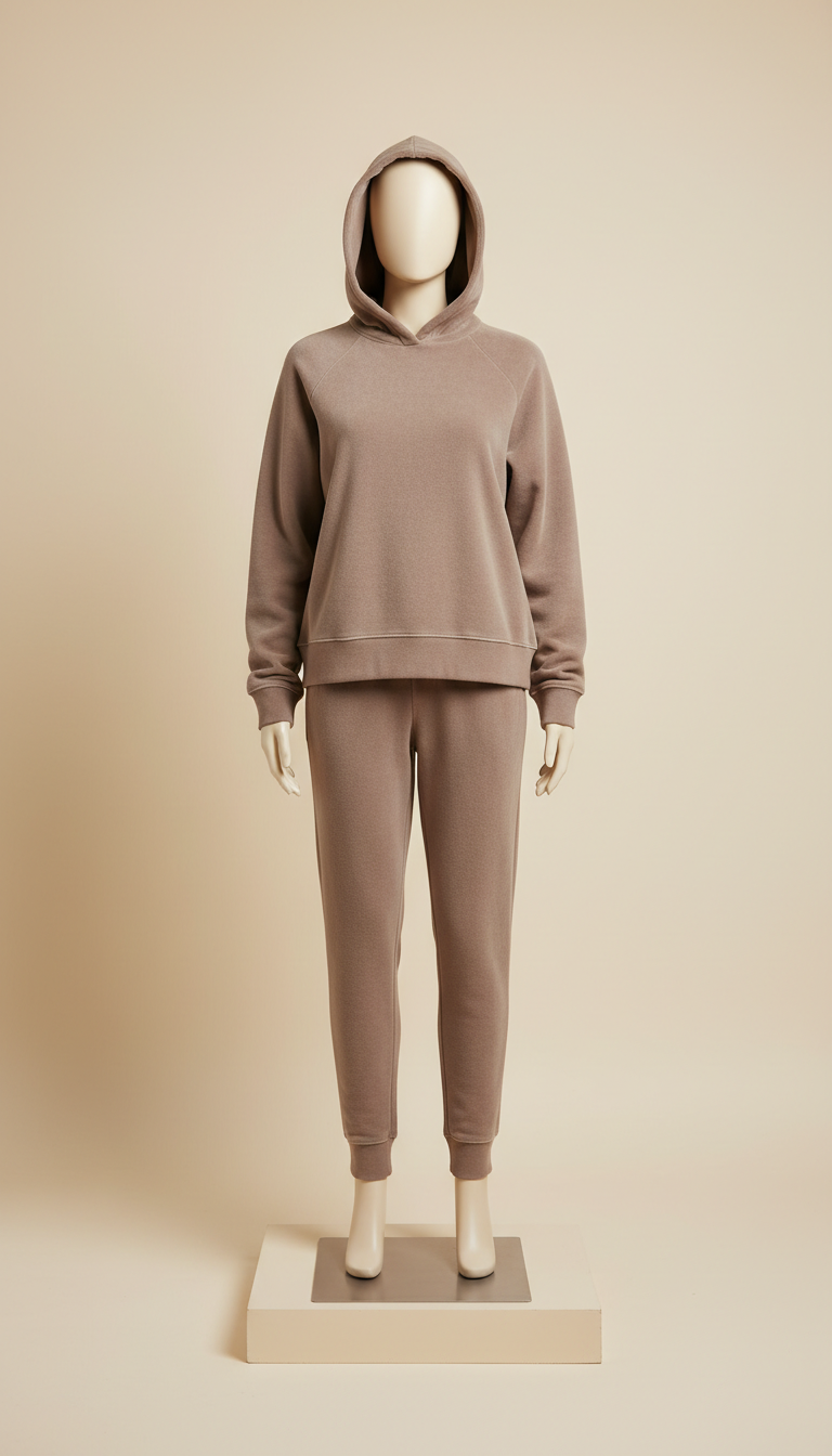Soft Taupe Coordinated Tracksuit Set