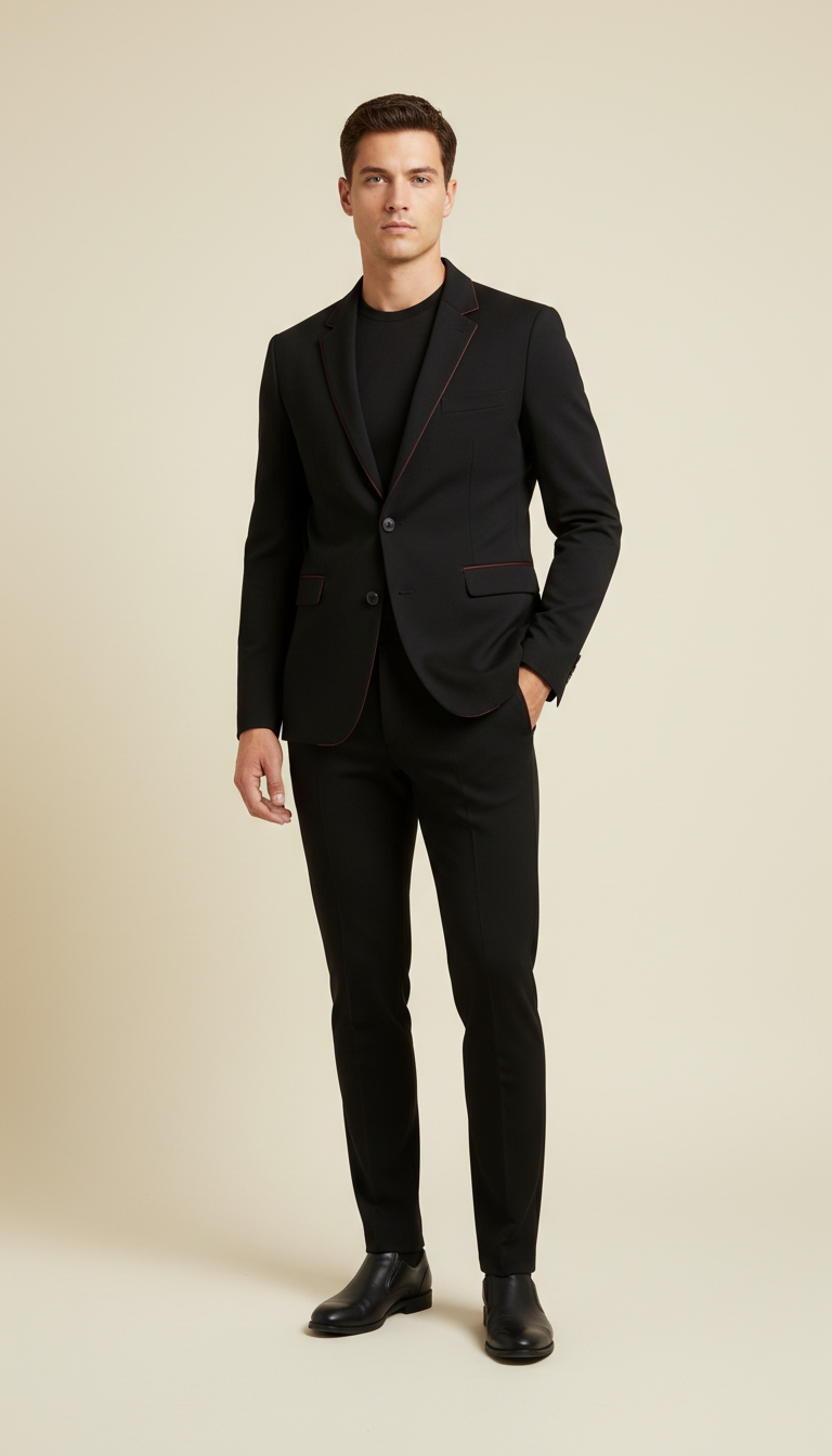 Matte Black Tailored Tracksuit Set