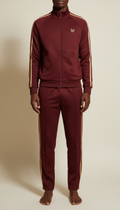 Burgundy Tracksuit Set With Gold Detailing