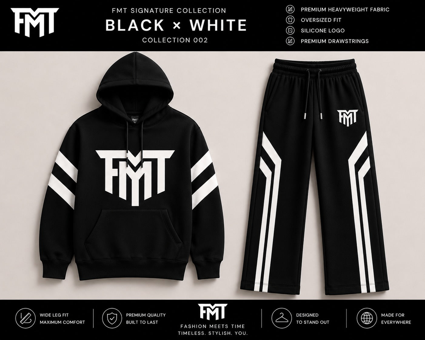 FMT Signature Black × White Tracksuit – Collection 004